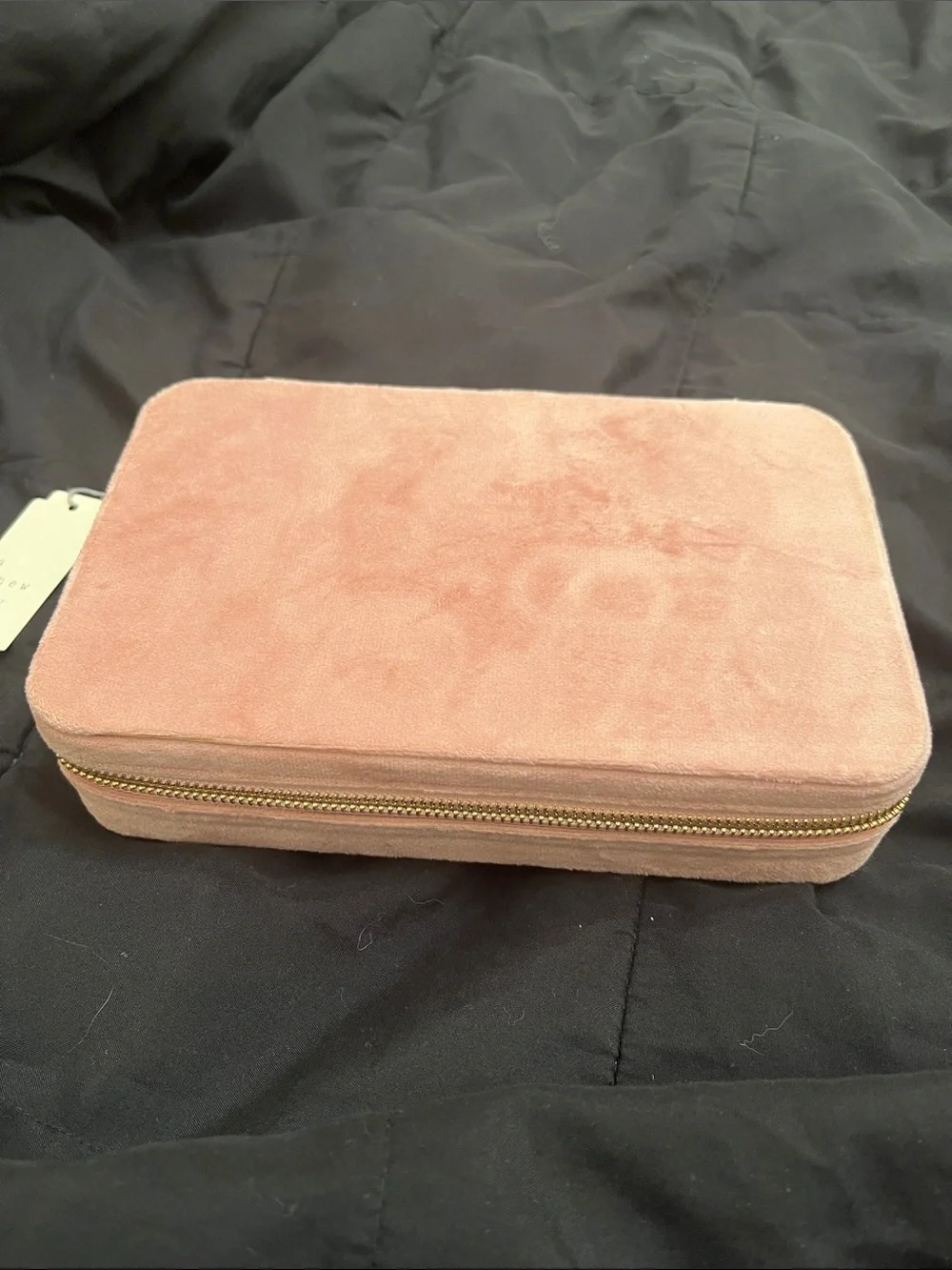 a new day Velvet Zip Jewelry Case in Dusty Pink